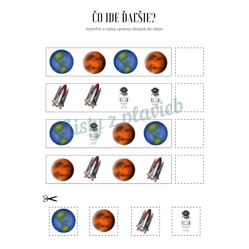 PDF aktivity pre deti: VESMÍR - s autorskými ilustráciami