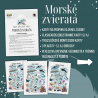 PDF Morské zvieratá - karty (flashcards) v SJ a AJ obojstranné, montessori trojzložkové karty, plagáty a pexeso