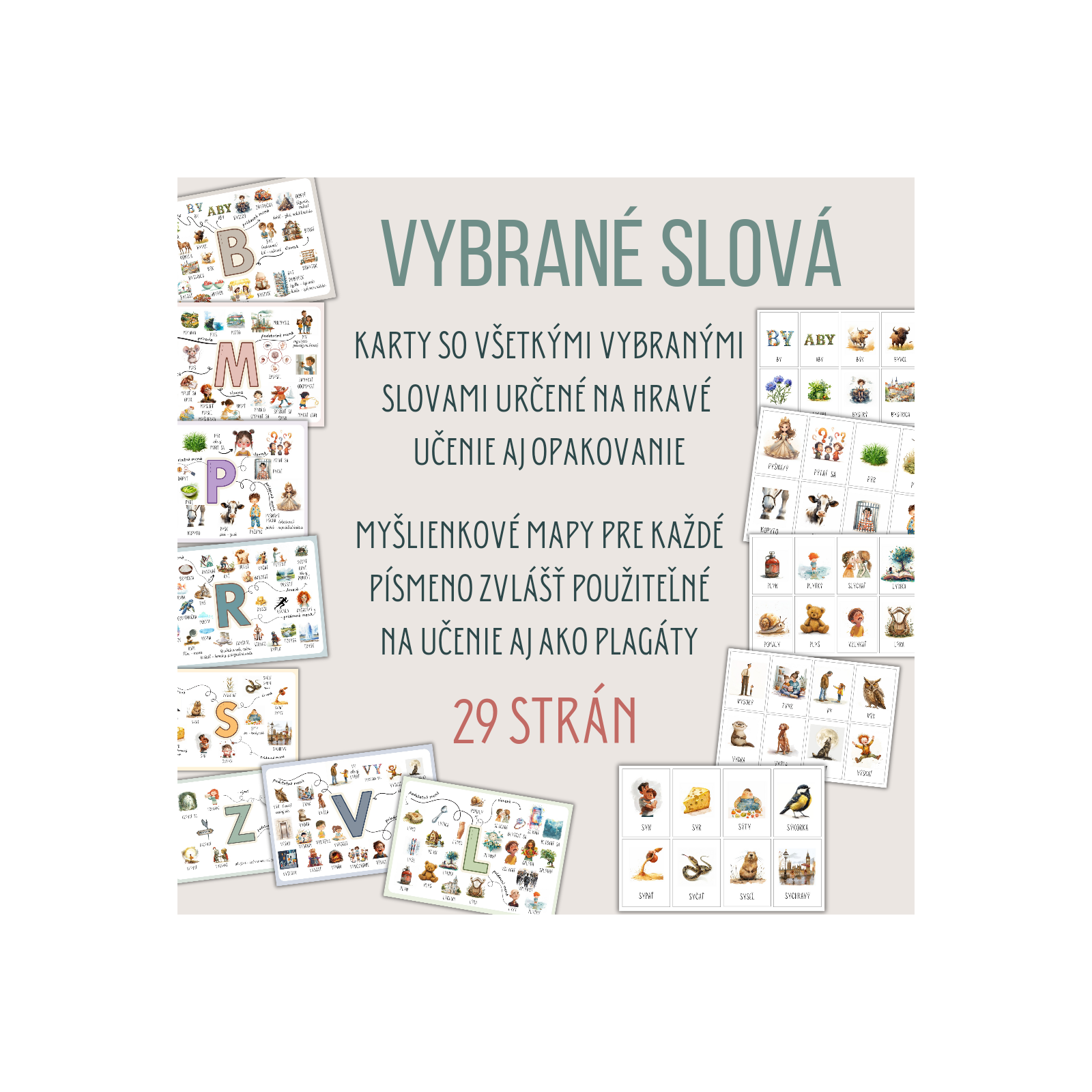 Zľava PDF Vybrané slová hravo - kartičky aj myšlienkové mapy pre hravé učenie aj opakovanie