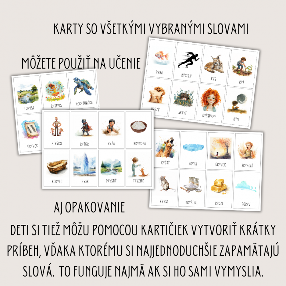 Zľava PDF Vybrané slová hravo - kartičky aj myšlienkové mapy pre hravé učenie aj opakovanie