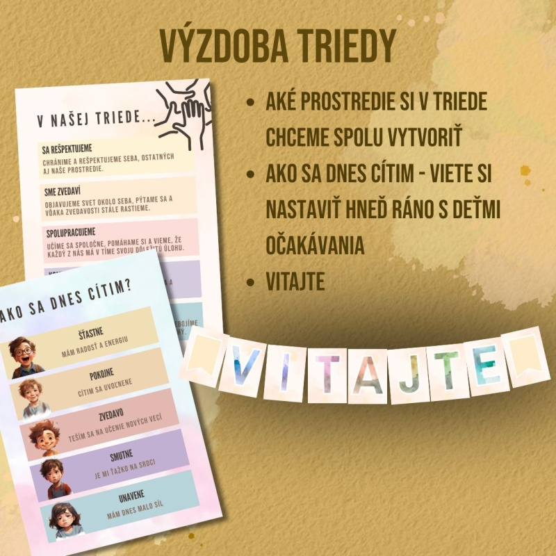 PDF pastelový štartovací balíček do triedy: Výzdoba, pravidlá, rozvrh a narodeninovník